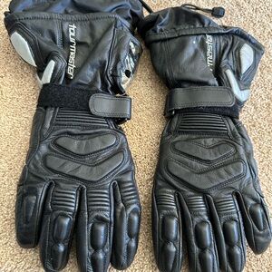 Tour Master Black Leather Motorcycle Gloves